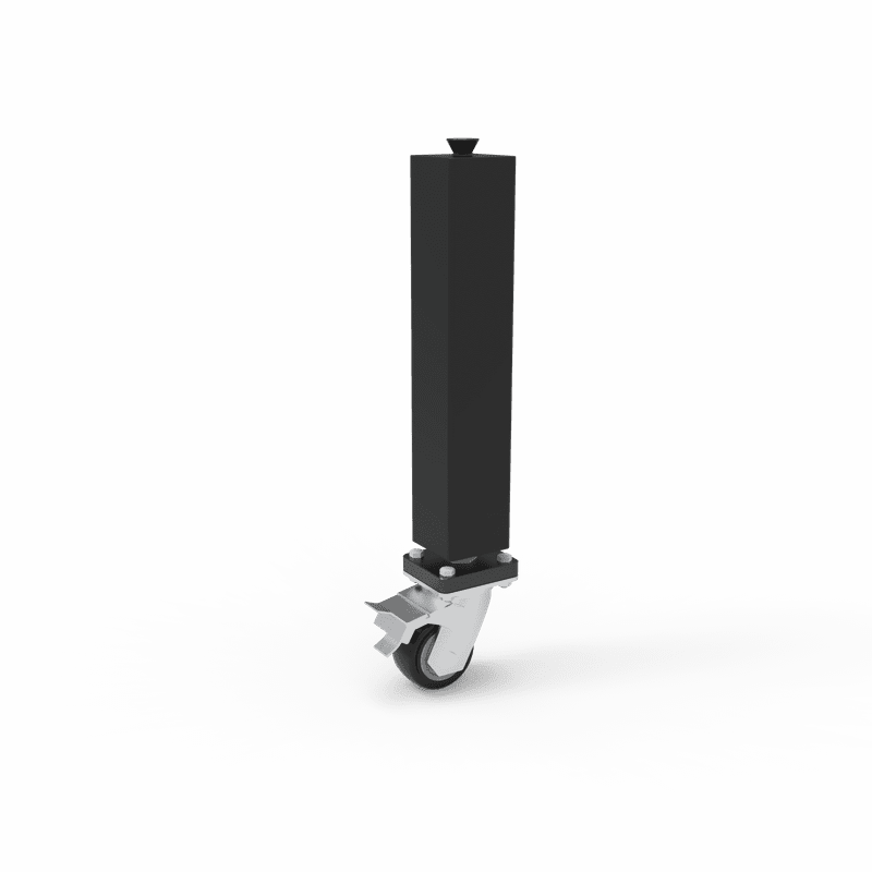 Welding table legs with Caster and Locking Brake- Square tube 650mm - 图片 1